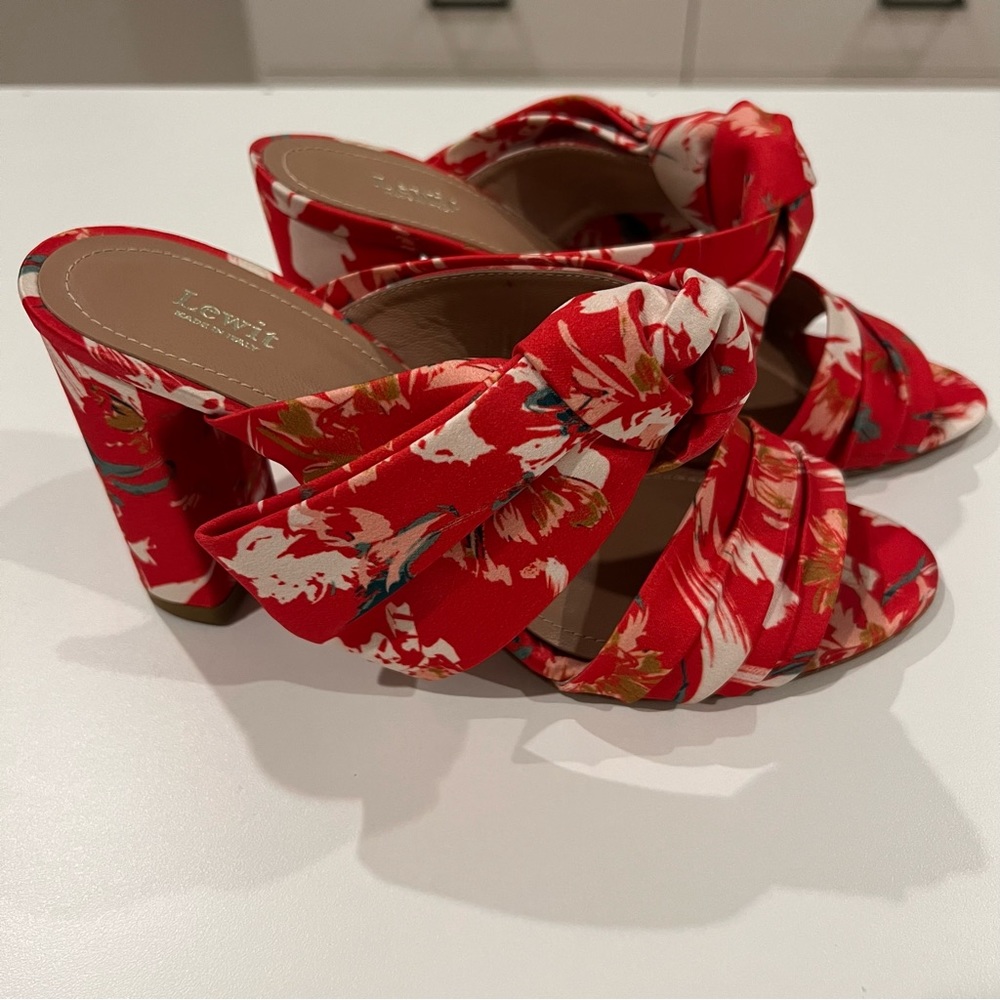Lewit Floral block heel sandals